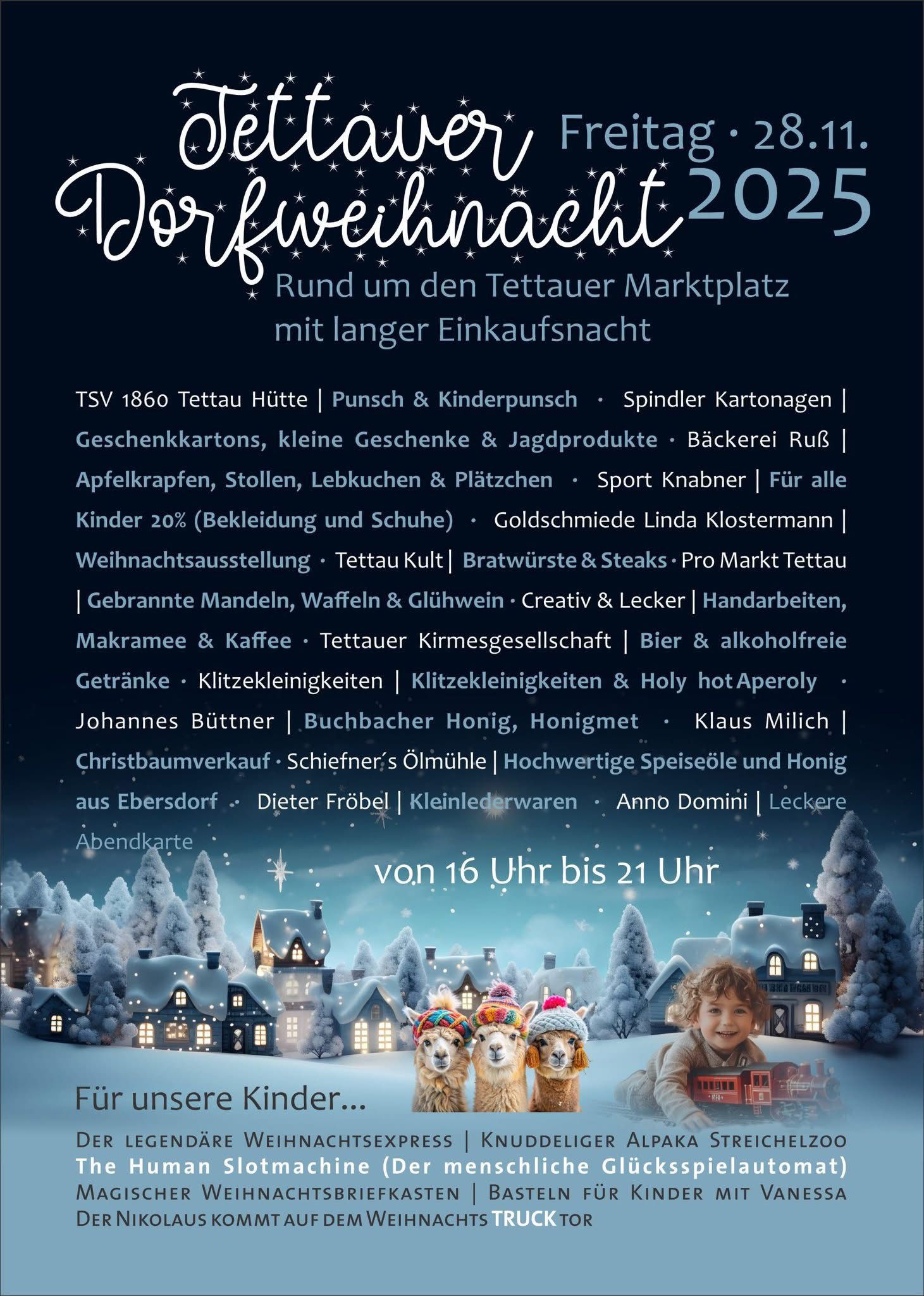 Tettauer Dorfweihnacht am 28.11.2025